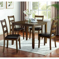 Oma Transitional Walnut Solid Wood 5-Piece Dining Table Set by 