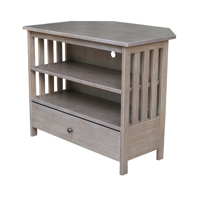 Solid Hardwood Mission Corner TV Stand
