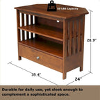 Solid Hardwood Mission Corner TV Stand