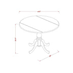 East West Furniture Dublin Kitchen Dining Table - a Round Wooden Table Top with Dropleaf & Pedestal Base, (Finish Options)