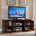 Leick Home 80360 Burnished Oak Leaded Glass TV Stand