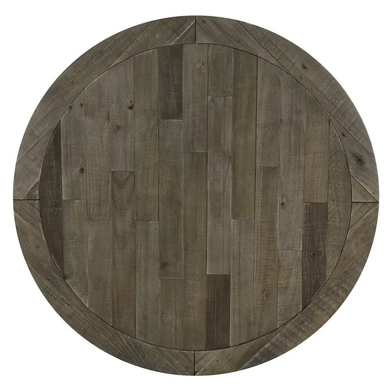 Roundhill Furniture The Gray Barn Spring Mount 5-piece Round Dining Table Set with Cross Back Chairs