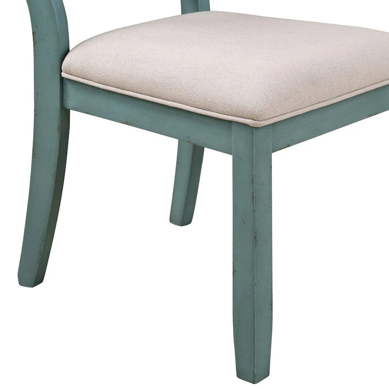 Roundhill Furniture The Gray Barn Spring Mount 5-piece Round Dining Table Set with Cross Back Chairs