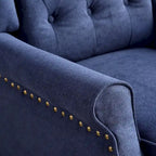 Push Back Recliner with Tufted Back and Wooden Legs