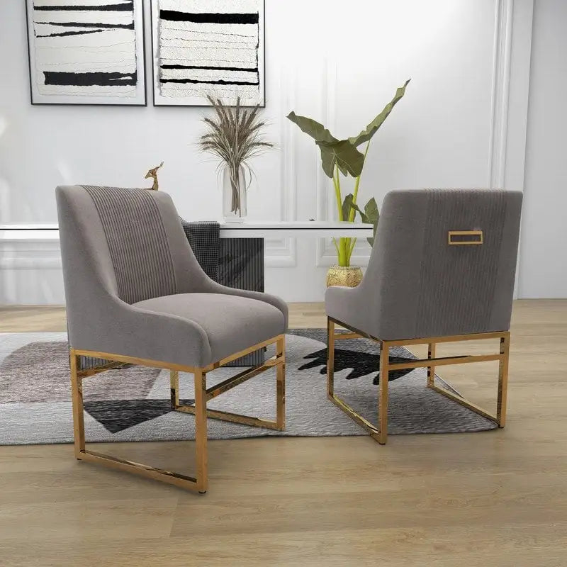 SEYNAR Contempoary Velvet Dining Chair with Metal Frame Legs, set of 4