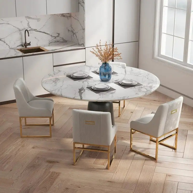 SEYNAR Contempoary Velvet Dining Chair with Metal Frame Legs, set of 4