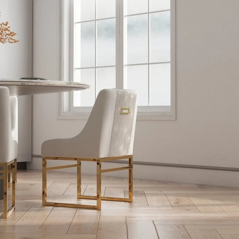 SEYNAR Contempoary Velvet Dining Chair with Metal Frame Legs, set of 4