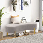 Ottoman Bench,upholstered bed bench Entryway Bench with Golden Metal Legs for Living Room - 45.7*15.4