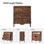 Pallantium Farmhouse 30Tall Distressed 3-Drawer Nightstand With Solid Wood Legs and Adjustable Feet Set Of 2 by HULALA HOME