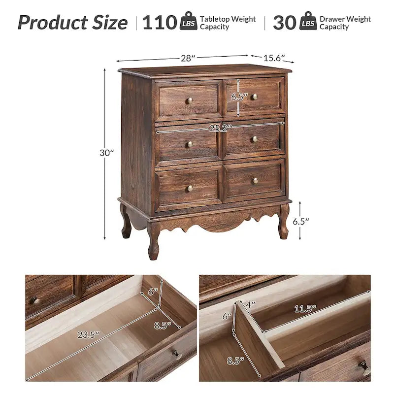 Pallantium Farmhouse 30Tall Distressed 3-Drawer Nightstand With Solid Wood Legs and Adjustable Feet Set Of 2 by HULALA HOME