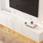 63 Floating Entertainment Center, Wall Mount LED TV Stand High Gloss