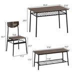 Steel Frame 6-Piece Modern Dining Set for Kitchen