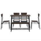Steel Frame 6-Piece Modern Dining Set for Kitchen