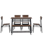 Steel Frame 6-Piece Modern Dining Set for Kitchen