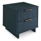 Manhattan Comfort Granville Mid Century Solid Wood 2 Drawer Nightstand Set of 2
