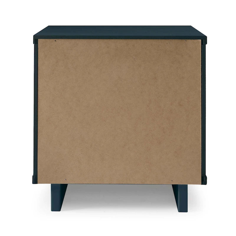 Manhattan Comfort Granville Mid Century Solid Wood 2 Drawer Nightstand Set of 2
