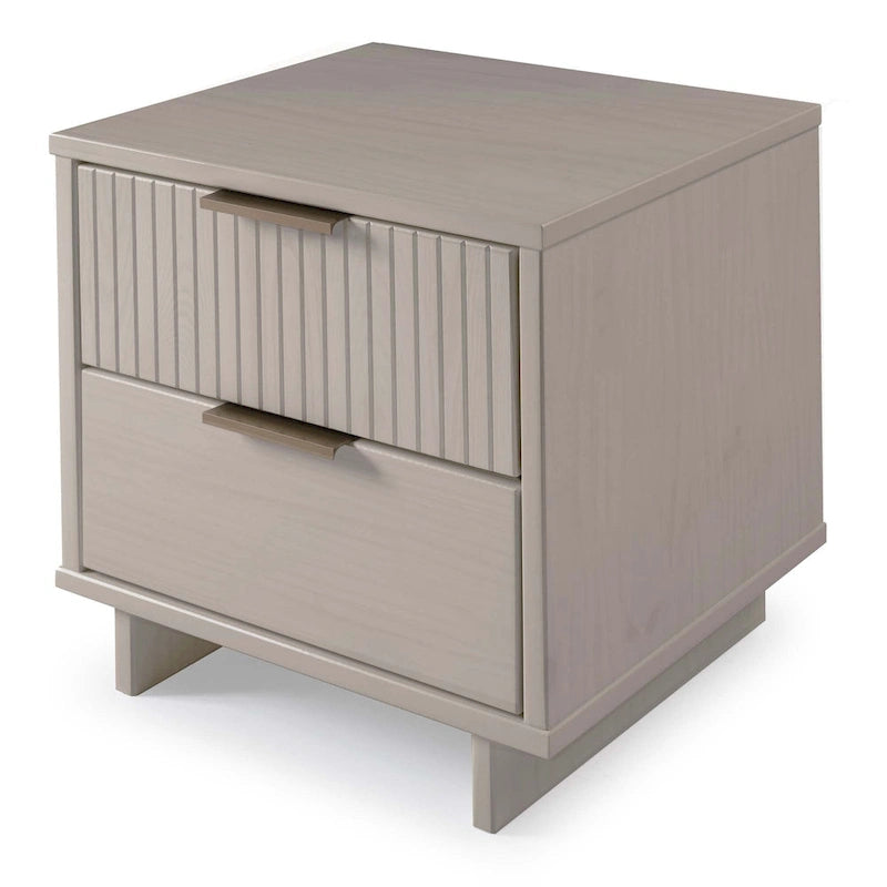 Manhattan Comfort Granville Mid Century Solid Wood 2 Drawer Nightstand Set of 2