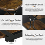 39 Inche 2-Tier Square Coffee Table with Metal Frame for Living Room