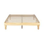 MUSEHOMEINC 12 Inch Wood Bed Frame Elegant Style Eliminates,Natural Finish
