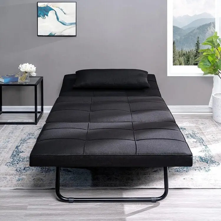 Sleeper Chair Bed, 4 In 1 Multi-Function Convertible Ottoman Bed, Breathable Linen Bed Chair, Convertible Sofa Bed