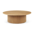 Terra 48L x 48W x 15H Dark Brown Wood Round Fluted Coffee Table