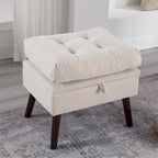 HOMYKA Upholstered Chaise Lounge Chair with Adjustable Backrest Storage Ottoman