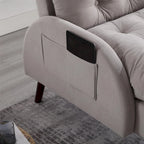 HOMYKA Upholstered Chaise Lounge Chair with Adjustable Backrest Storage Ottoman