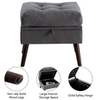 HOMYKA Upholstered Chaise Lounge Chair with Adjustable Backrest Storage Ottoman