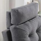 HOMYKA Upholstered Chaise Lounge Chair with Adjustable Backrest Storage Ottoman