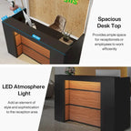 63 Inch Reception Desk with LED Lights for Store Office