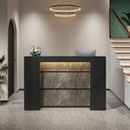 63 Inch Reception Desk with LED Lights for Store Office