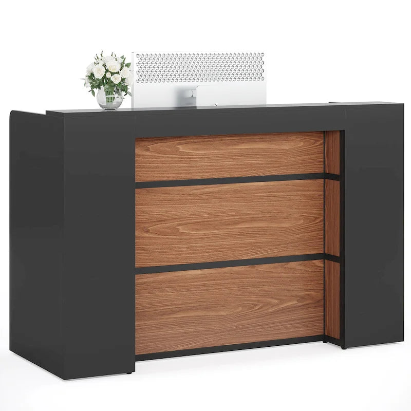 63 Inch Reception Desk with LED Lights for Store Office