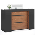 63 Inch Reception Desk with LED Lights for Store Office