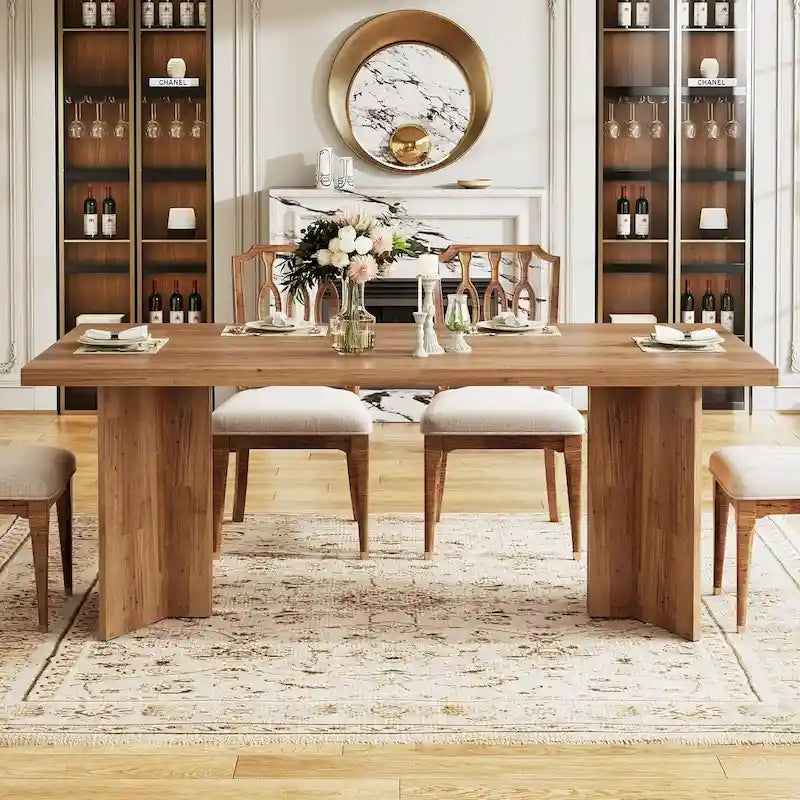 63 Inches Long Kitchen Dinner Table for Dining Room