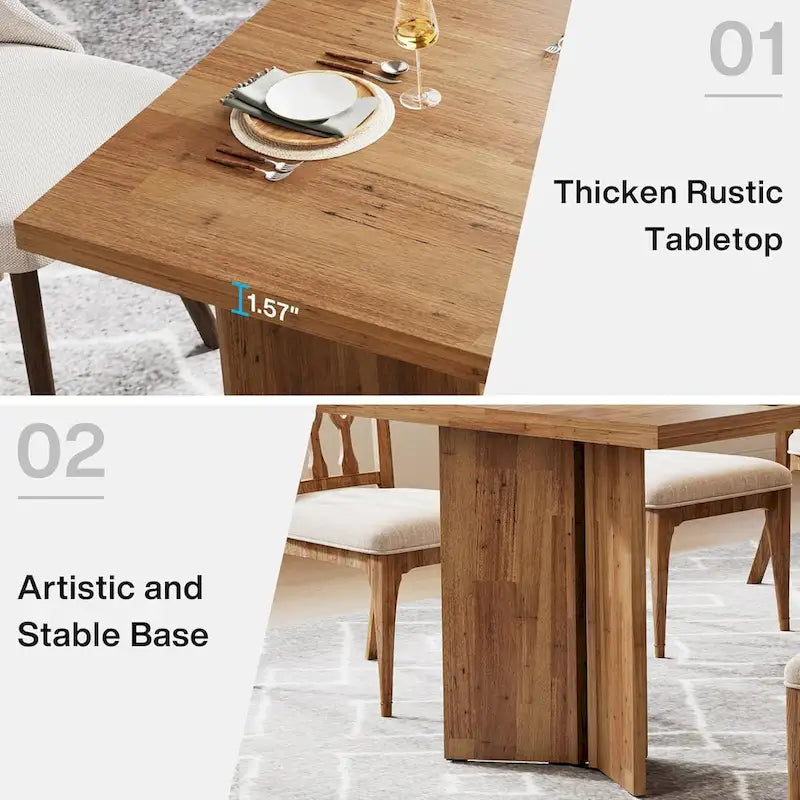 63 Inches Long Kitchen Dinner Table for Dining Room