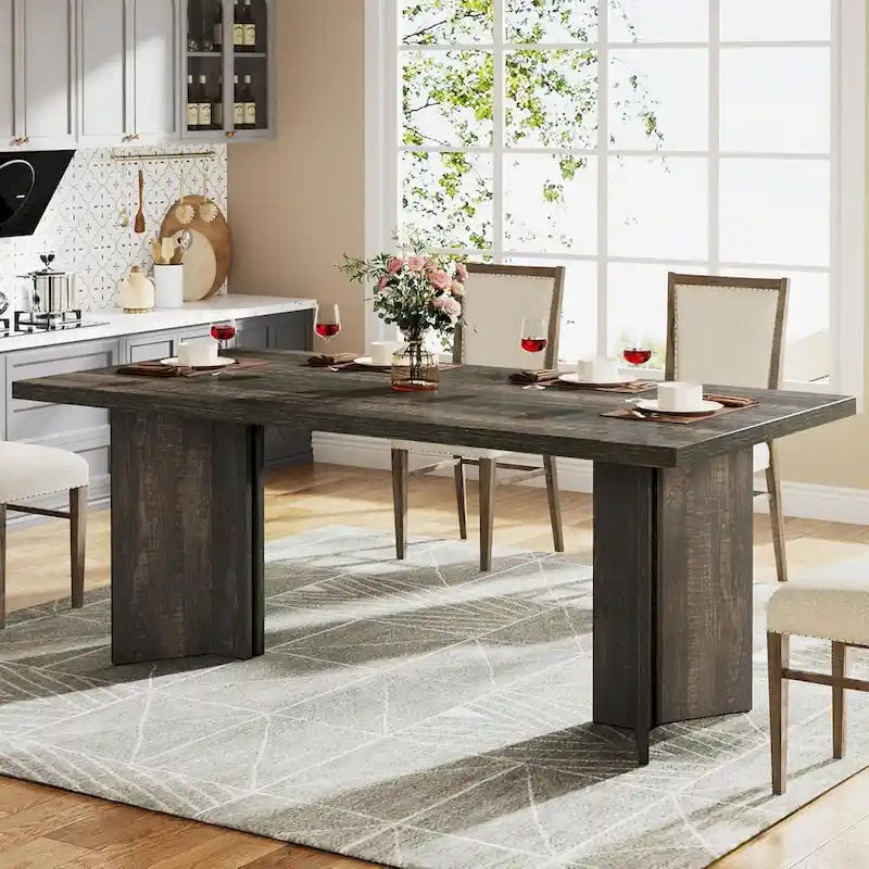 63 Inches Long Kitchen Dinner Table for Dining Room