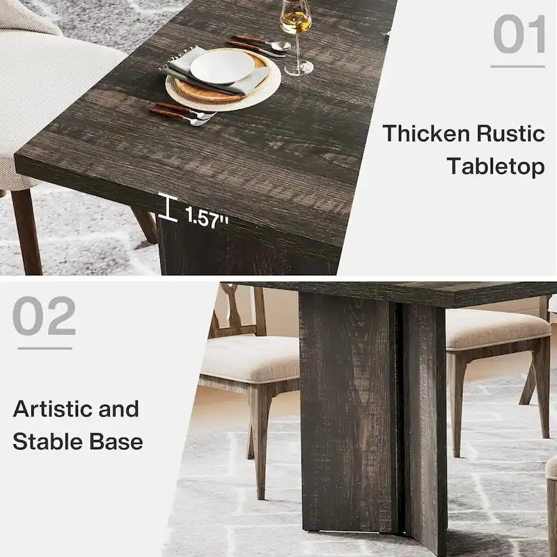 63 Inches Long Kitchen Dinner Table for Dining Room