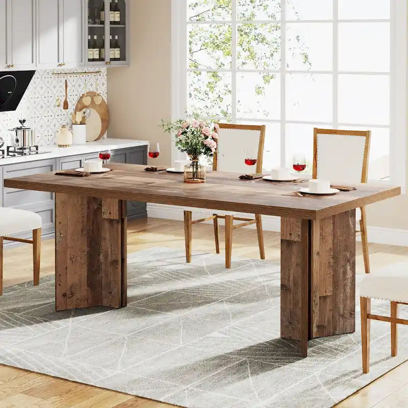 63 Inches Long Kitchen Dinner Table for Dining Room