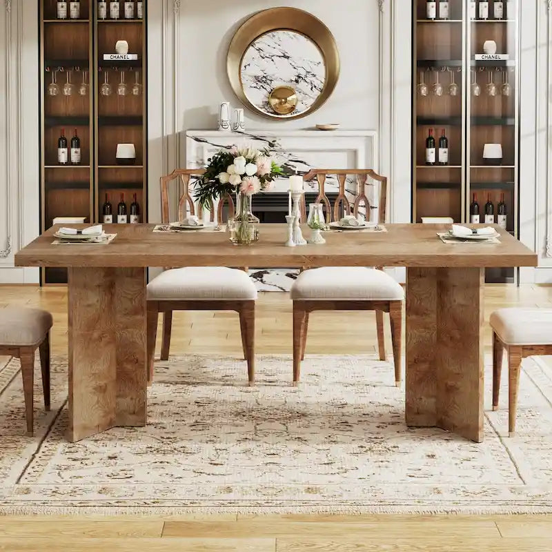 63 Inches Long Kitchen Dinner Table for Dining Room