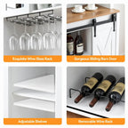 42.5-inch Farmhouse Wine Cabinet with Sliding Barn Door - 15.7D x 42.5W x 69.6H