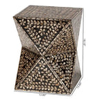 Feronia Modern Bohemian Black and Bronze Mother of Pearl End Table