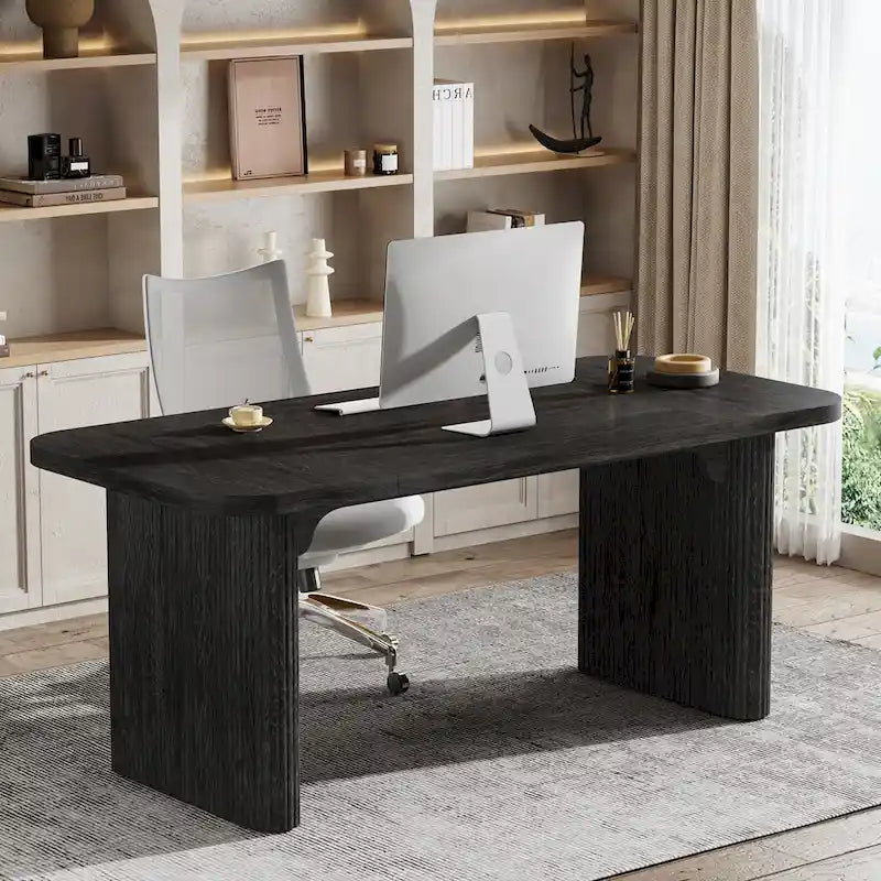 Modern 63 Executive Computer Desk for Home Office, Simple Rectangular Writing Table for Study Room Bedroom