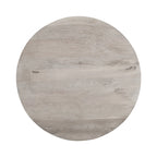 36 Inch Coffee Table, Handcrafted Drum Shape, Washed White Mango Wood