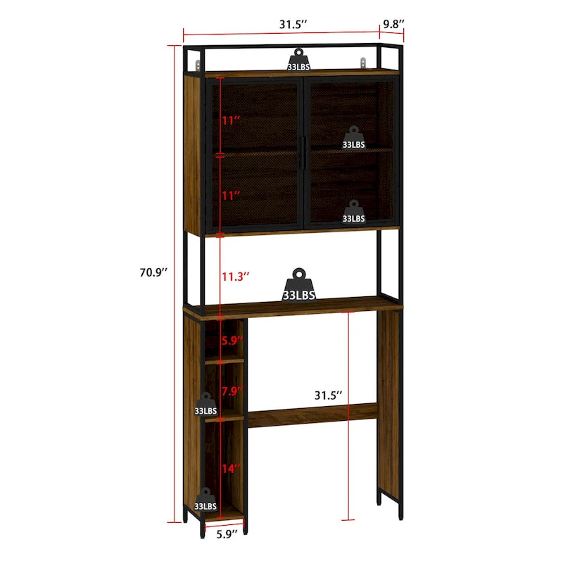 Over The Toilet Storage Shelf,Over-The-Toilet Organizer Rack,Bathroom