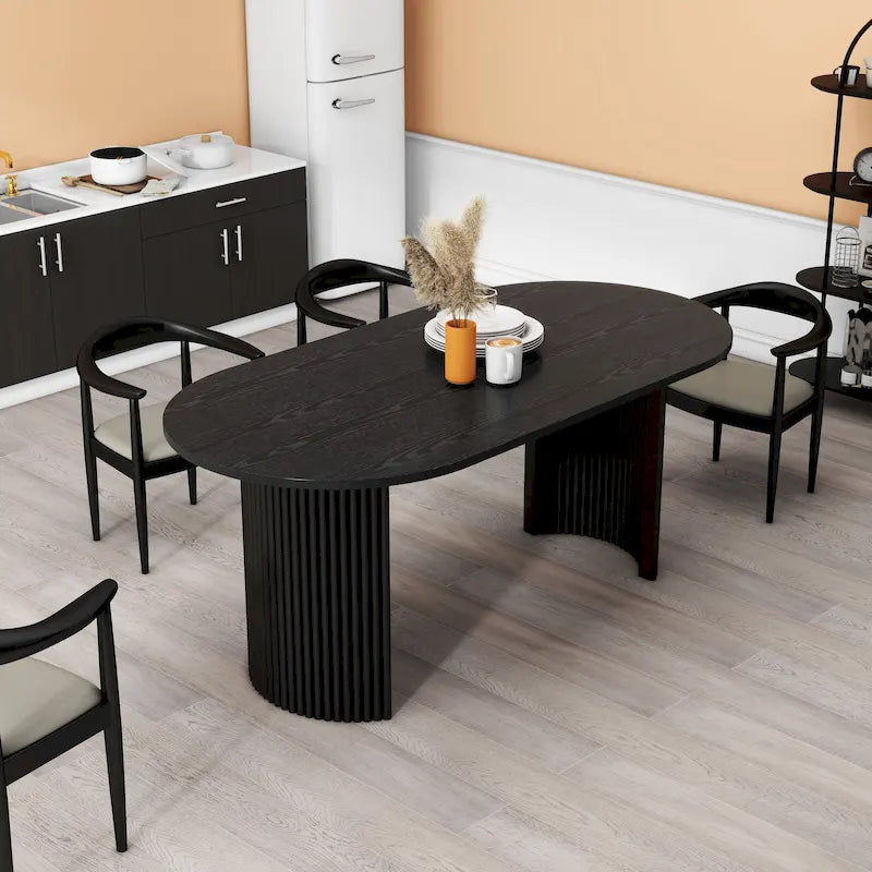 Solid Wood Oval Dining Table