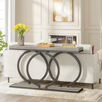 Gold Console Table, 55 inch Faux Marble Entryway Table Narrow Long Sofa Table