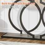 Gold Console Table, 55 inch Faux Marble Entryway Table Narrow Long Sofa Table