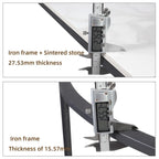40 Inch Half Moon Console Table Sintered Stone-top Table for Entryway - 39.4x30.7 inch