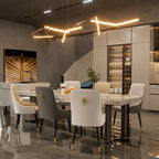 Modern PU Leather Set of 2 Dining Chairs with Metal Legs - 17x17x36