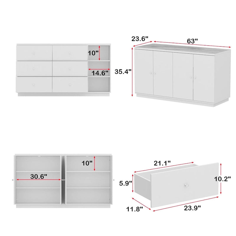 Kitchen Island Multi-Functional Sideboard for Contemporary Interiors - 63
